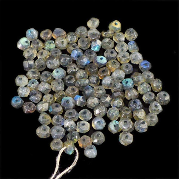 gemsmore:Natural Labradorite Drilled Beads Lot