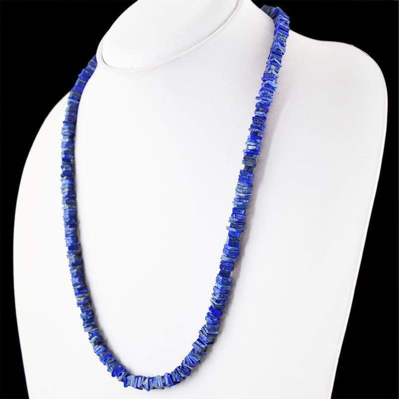 gemsmore:Natural Lapis Lazuli Necklace 20 Inches Long Untreated Beads