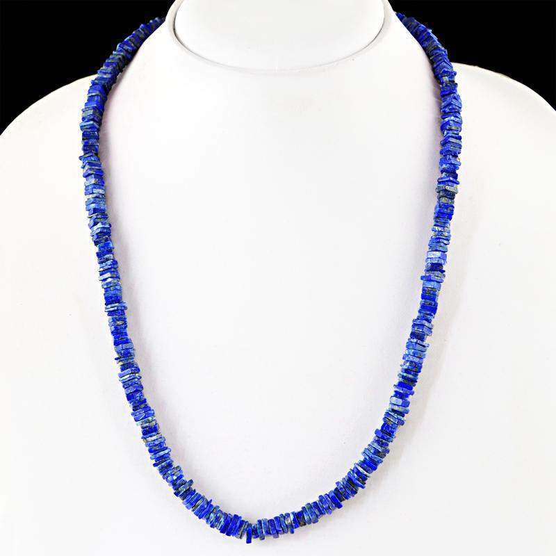 gemsmore:Natural Lapis Lazuli Necklace 20 Inches Long Untreated Beads