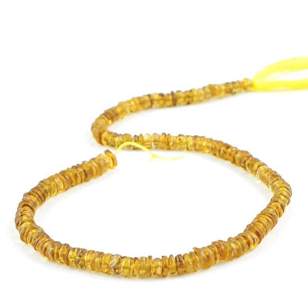 gemsmore:Natural Lemon Quartz Drilled Beads Strand