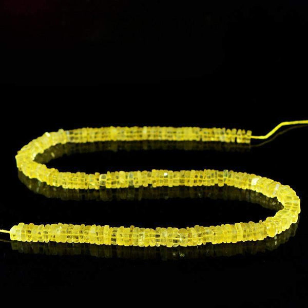 gemsmore:Natural Lemon Topaz Untreated Drilled Beads Strand