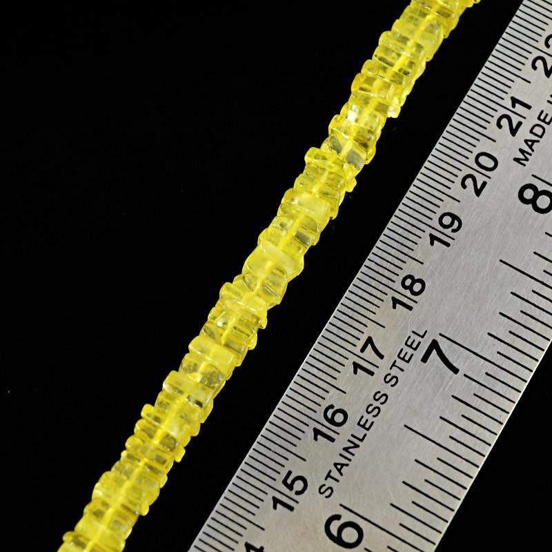 gemsmore:Natural Lemon Topaz Untreated Drilled Beads Strand