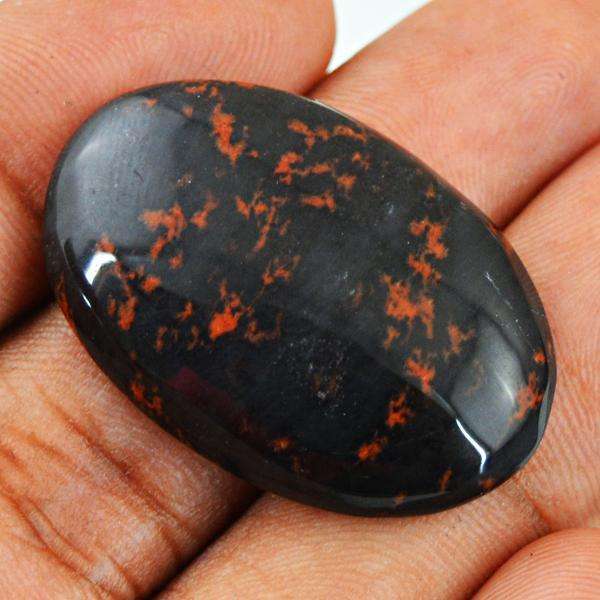 gemsmore:Natural Mahogany Jasper Oval Shape Untreated Loose Gemstone