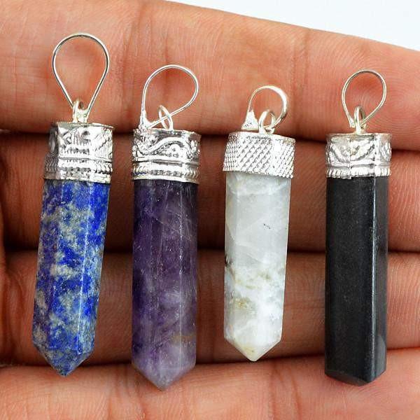 gemsmore:Natural Meditation Reiki Healing Point Pendant Lot