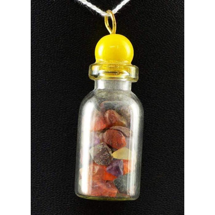 gemsmore:Natural Mix Gem Reiki Healing Bottle Pendant