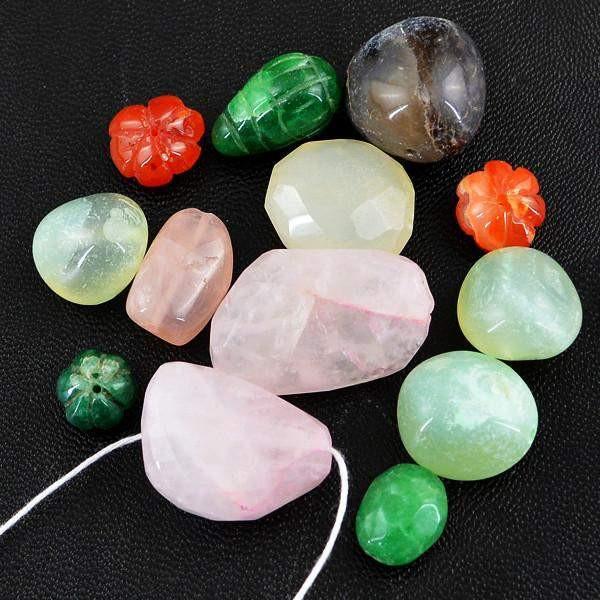 gemsmore:Natural MIx Gemstone Drilled Beads Lot