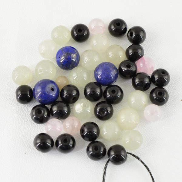 gemsmore:Natural Mix Gemstone Drilled Round Beads Lot