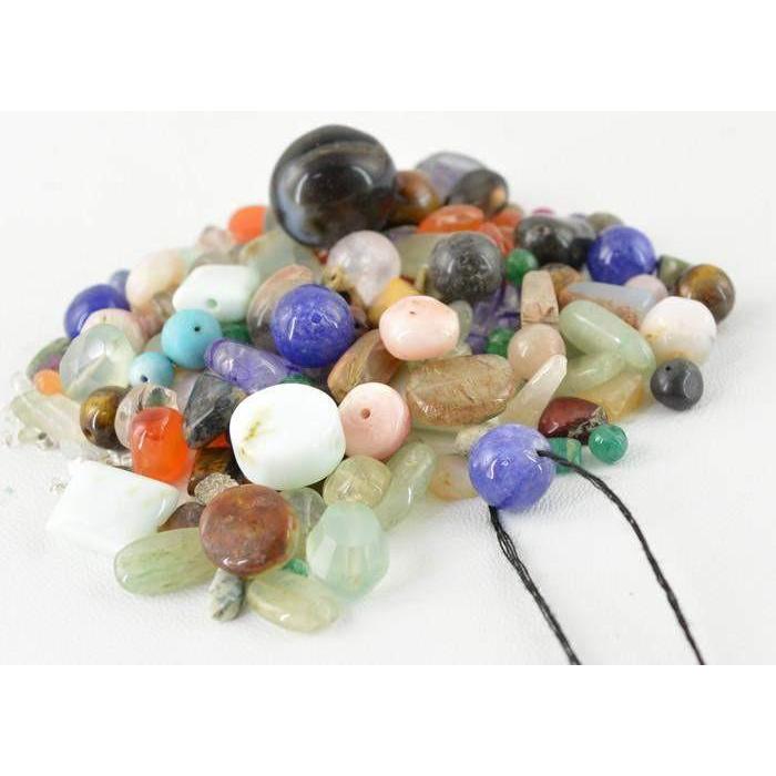 gemsmore:Natural Mix Gemstone Untreated Drilled Beads Lot