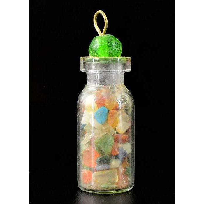 gemsmore:Natural Mix Gemstones Reiki Healing Bottle Pendant