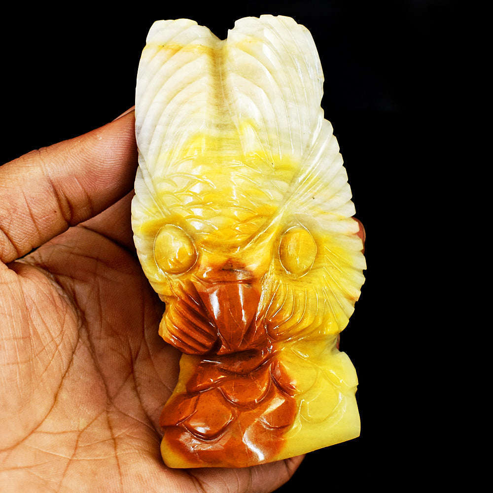 gemsmore:Natural Mookaite Hand Carved Genuine Crystal Gemstone Carving Owl