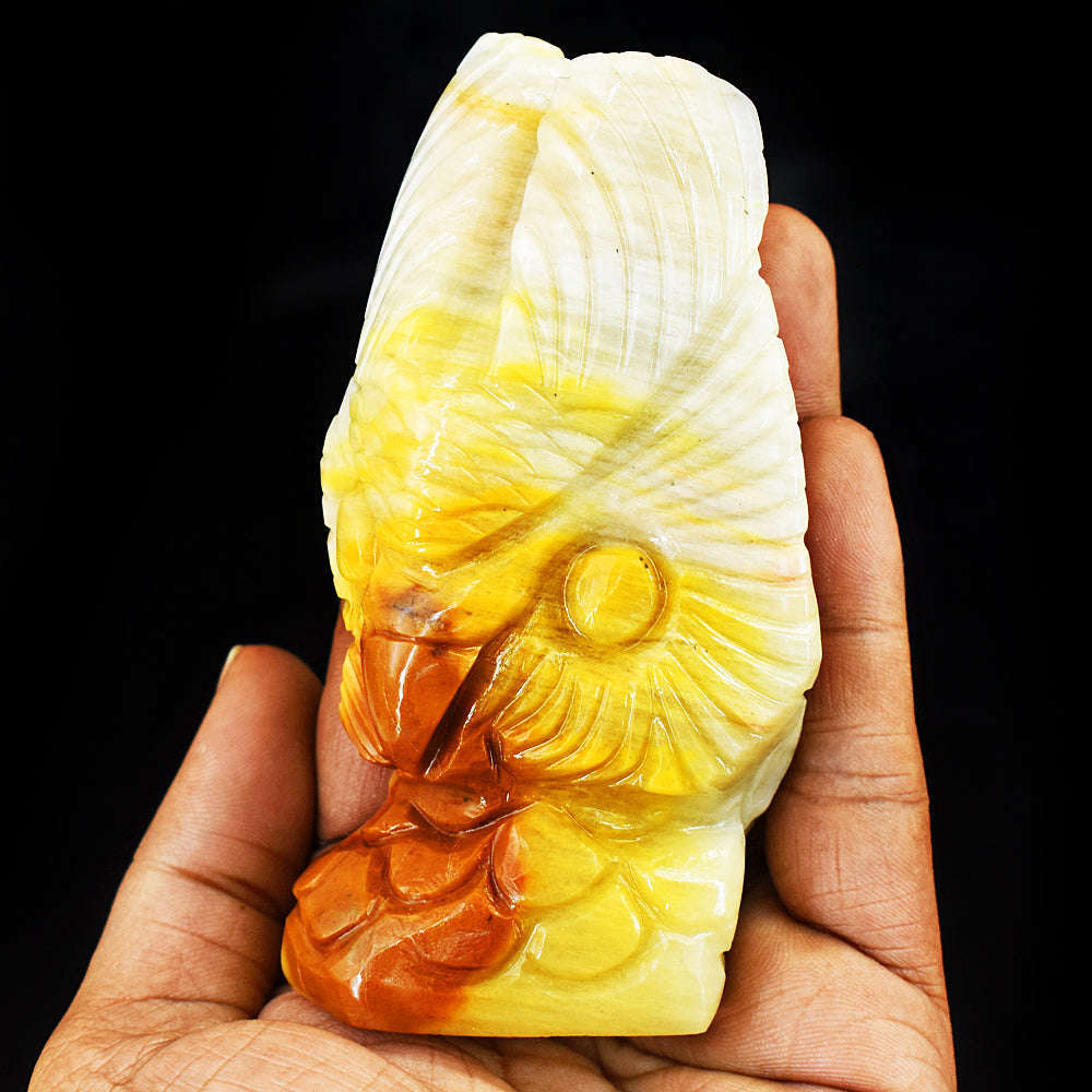 gemsmore:Natural Mookaite Hand Carved Genuine Crystal Gemstone Carving Owl