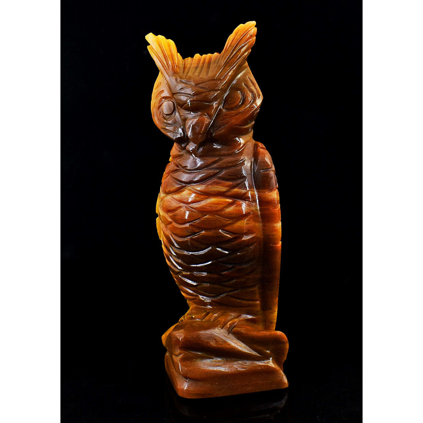 gemsmore:Natural Mookaite Hand Carved Genuine Crystal Gemstone Carving Owl