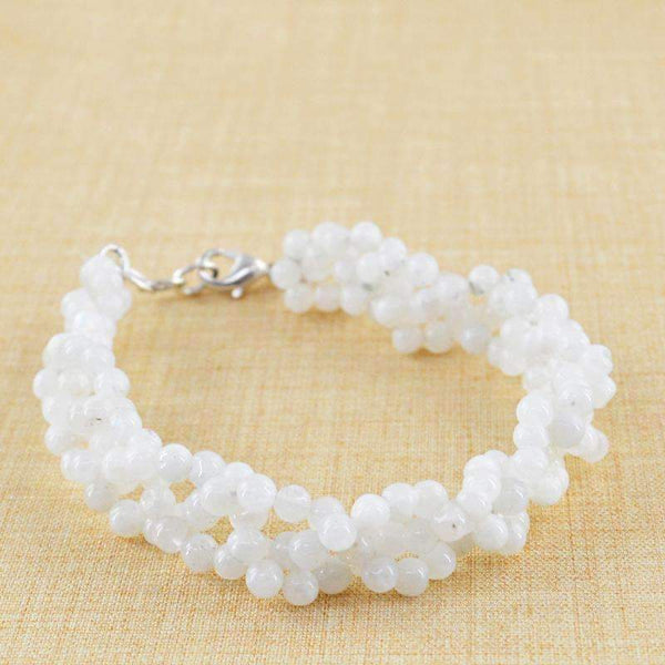 gemsmore:Natural Moonstone Beads Bracelet - Round Shape