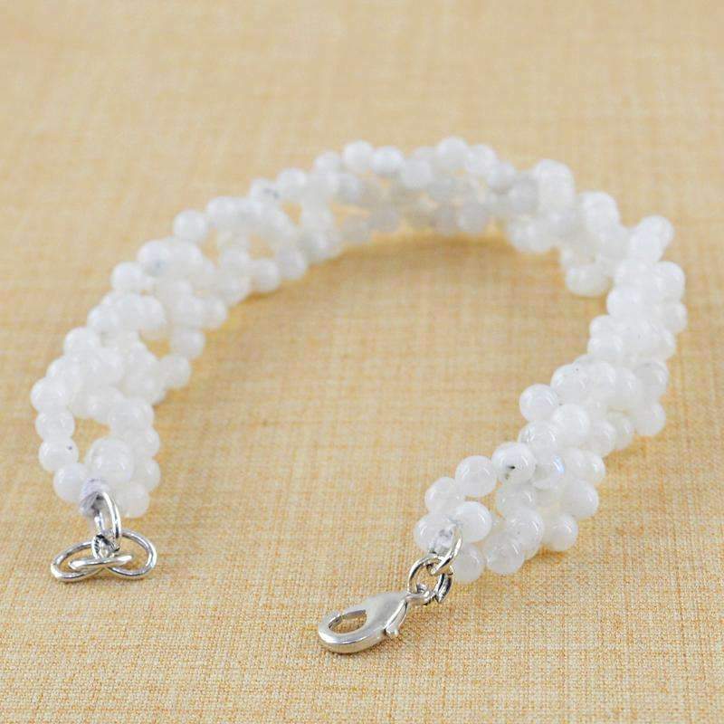 gemsmore:Natural Moonstone Beads Bracelet - Round Shape