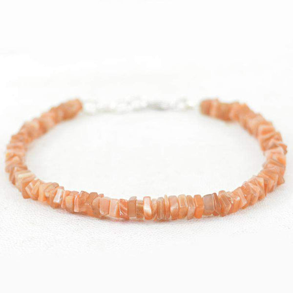 gemsmore:Natural Moonstone Beads Bracelet