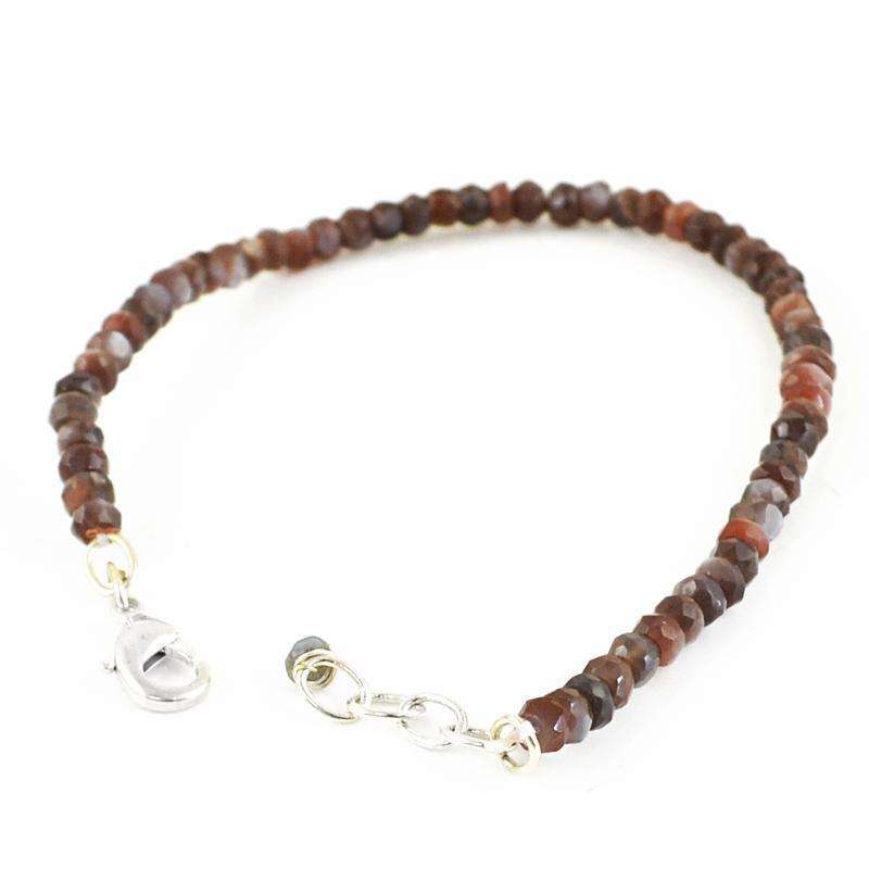 gemsmore:Natural Moonstone Bracelet - Faceted Round Shape Beads
