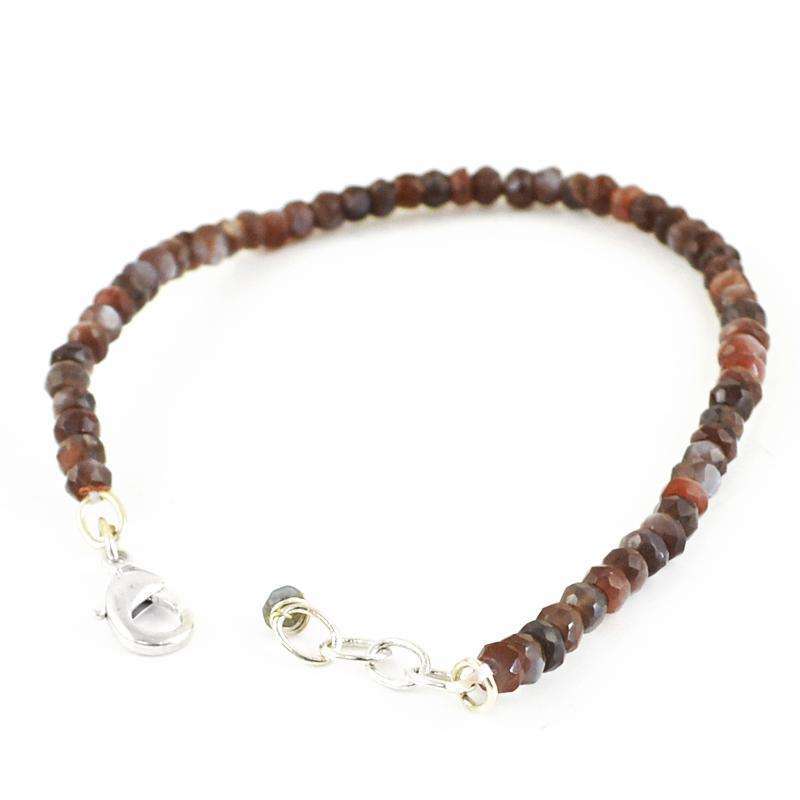 gemsmore:Natural Moonstone Bracelet - Faceted Round Shape Beads