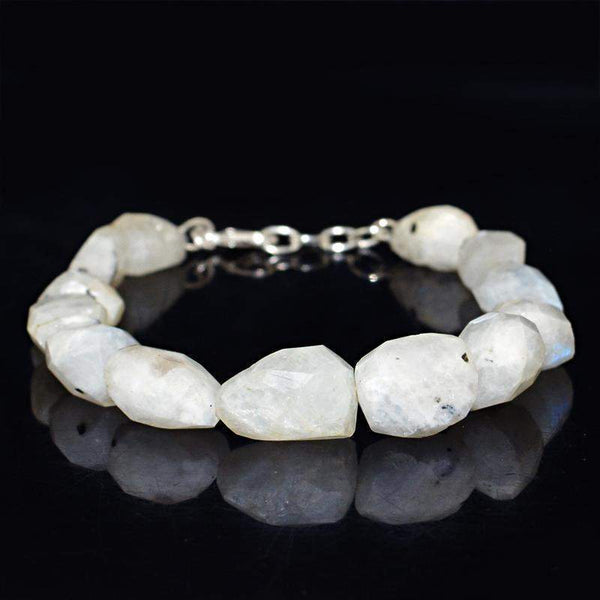 gemsmore:Natural Moonstone Bracelet Faceted Beads