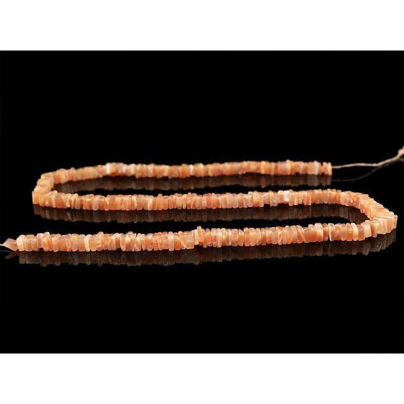 gemsmore:Natural Moonstone Drilled Beads Strand - On Sale