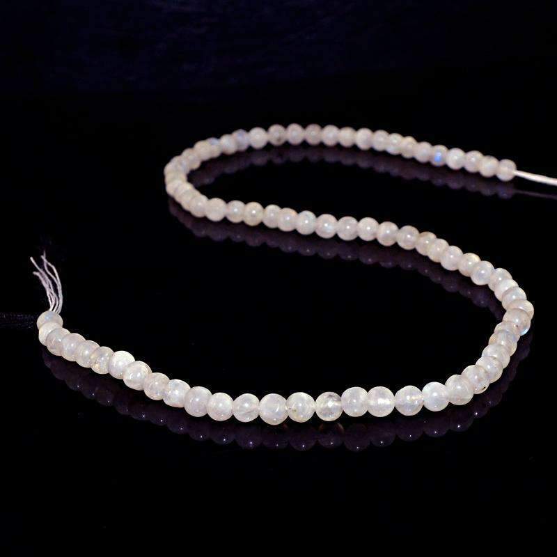 gemsmore:Natural Moonstone Drilled Beads Strand - Round Shape