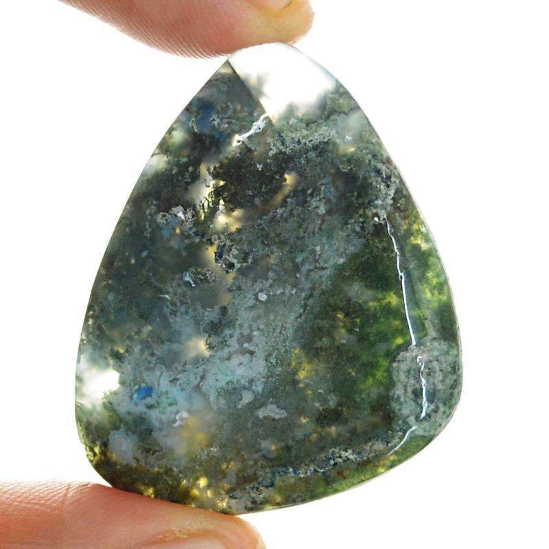 gemsmore:Natural Moss Agate Gemstone - Loose Untreated