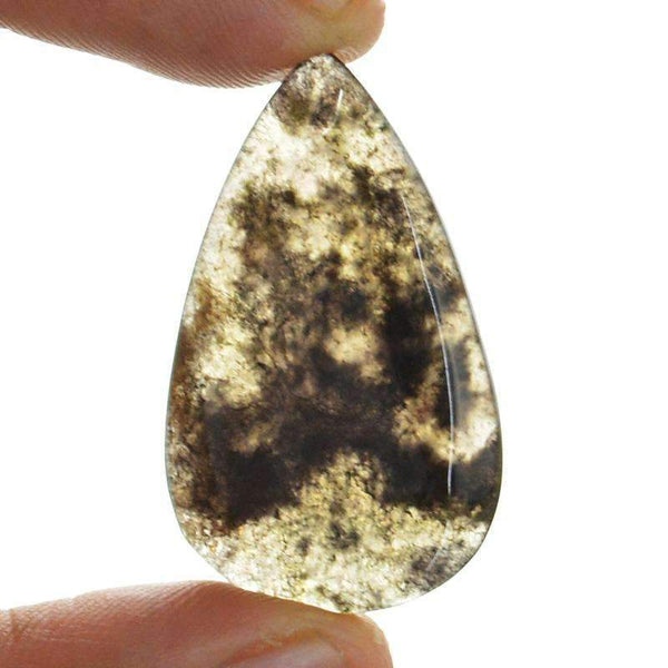 gemsmore:Natural Moss Agate Gemstone - Unheated Pear Shape