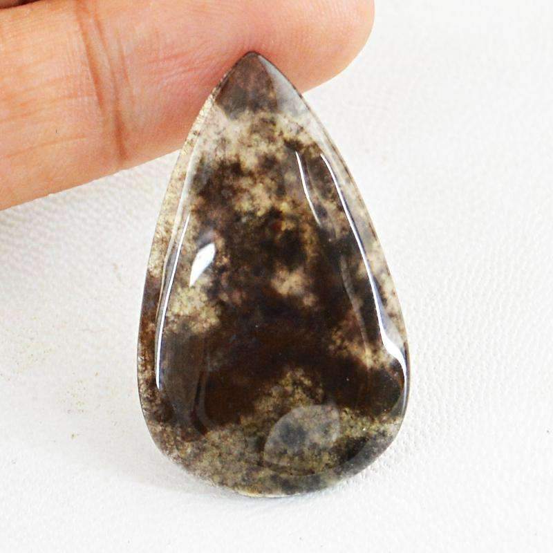 gemsmore:Natural Moss Agate Gemstone - Unheated Pear Shape