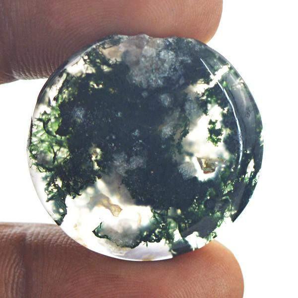 gemsmore:Natural Moss Agate Round Shape Gemstone