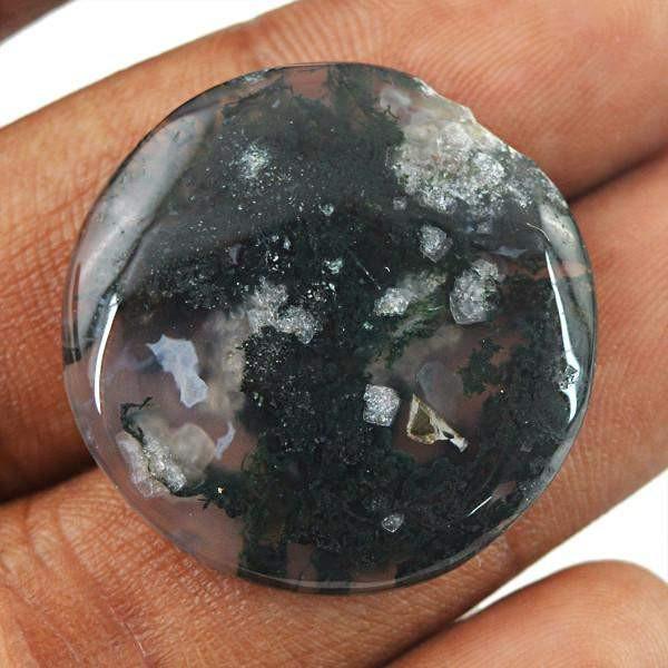 gemsmore:Natural Moss Agate Round Shape Gemstone