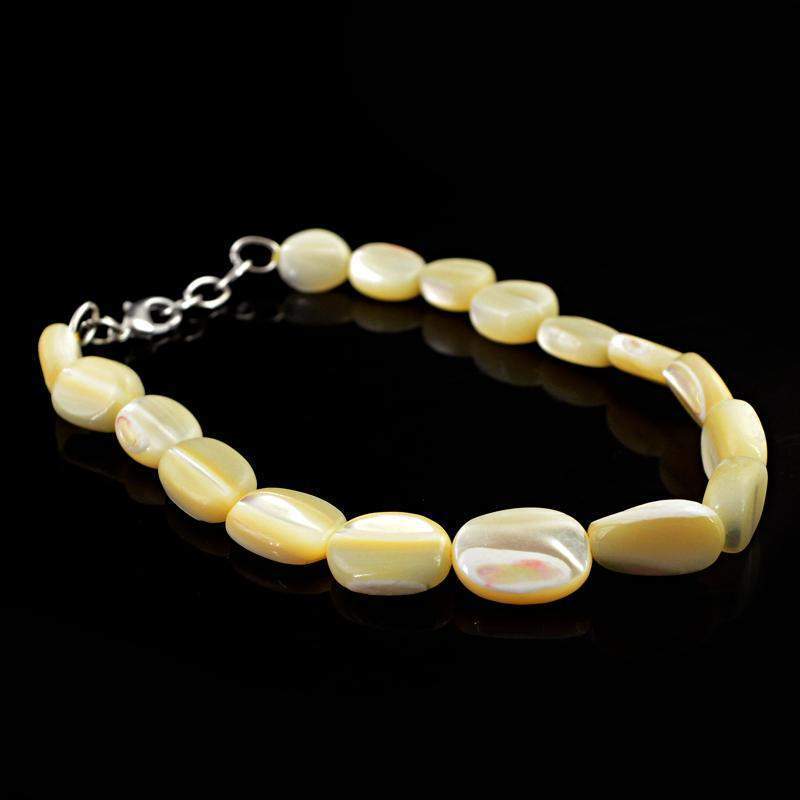 gemsmore:Natural Mother Pearl Bracelet Oval Shape Bracelet