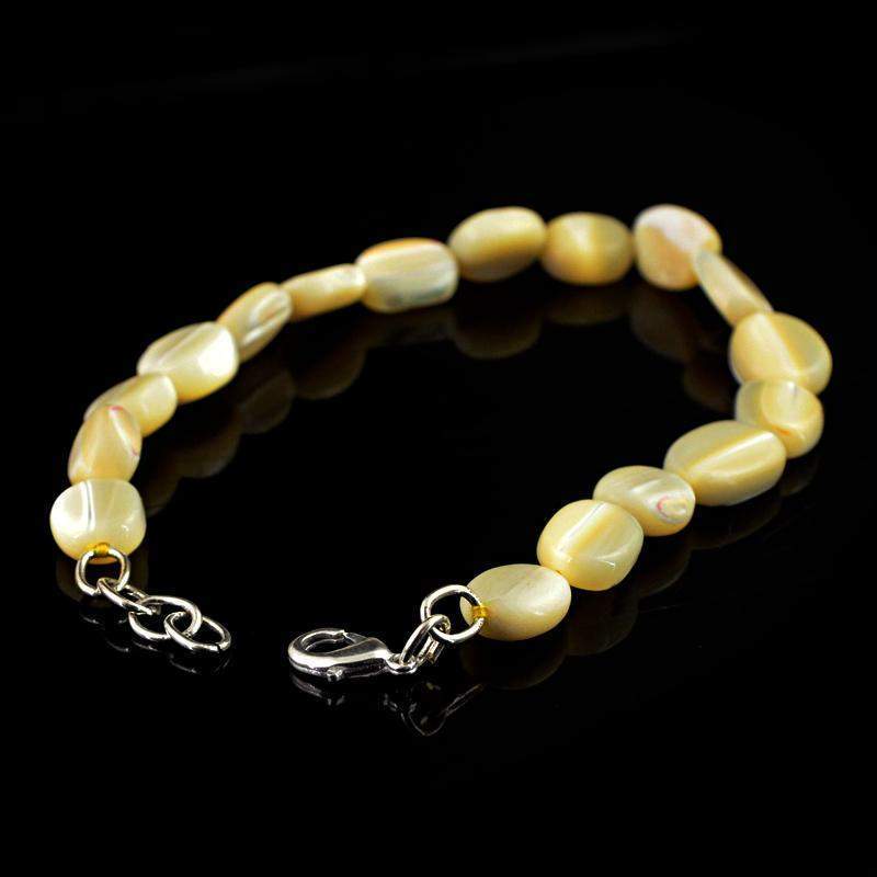 gemsmore:Natural Mother Pearl Bracelet Oval Shape Bracelet
