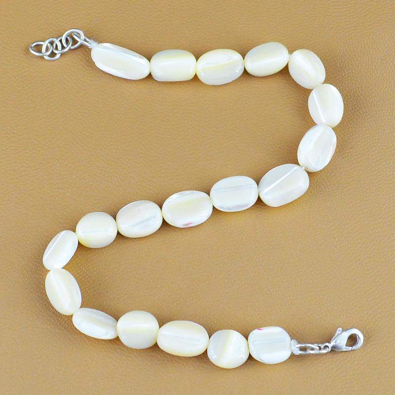 gemsmore:Natural Mother Pearl Bracelet Oval Shape Unheated Bracelet
