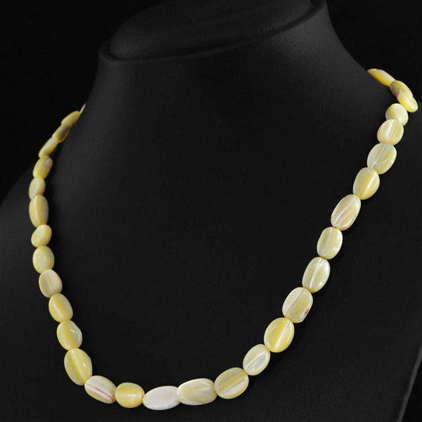 gemsmore:Natural Mother Pearl Necklace Untreated Beads