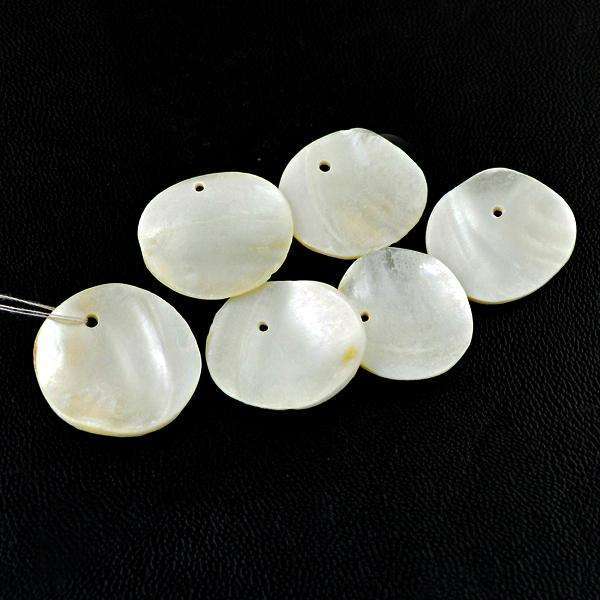 gemsmore:Natural Mother Pearl Untreated Drilled Beads Lot