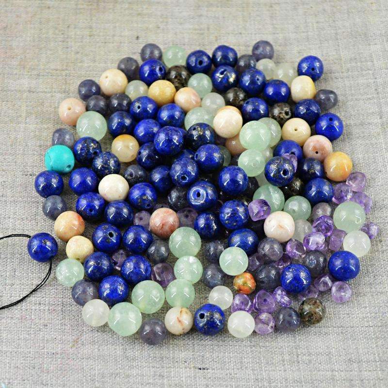 gemsmore:Natural Multi Gemstone Beads Lot - Drilled Round Shape