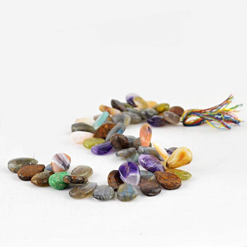 gemsmore:Natural Multi Gemstone Pear Shape Drilled Beads Strand