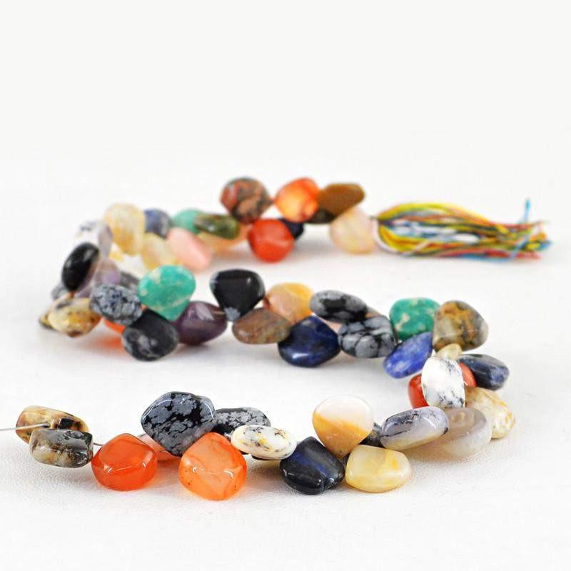 gemsmore:Natural Multi Gemstone Unheated Drilled Beads Strand