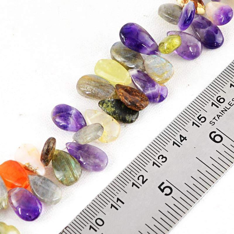 gemsmore:Natural Multi Gemstone Untreated Beads Strand