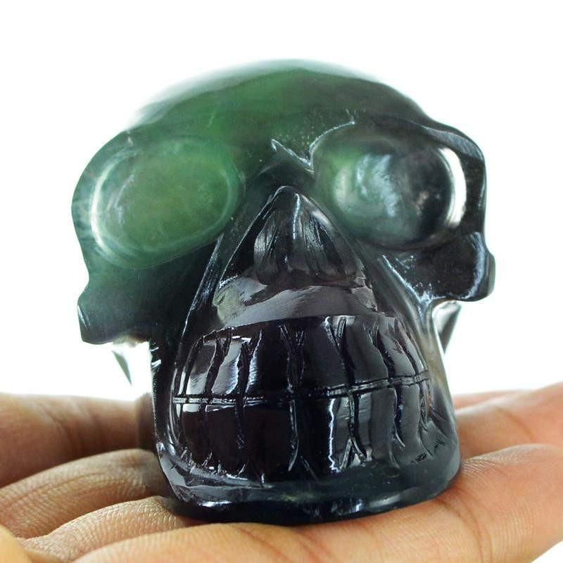 gemsmore:Natural Multicolor Fluorite Artisan Carved Skull