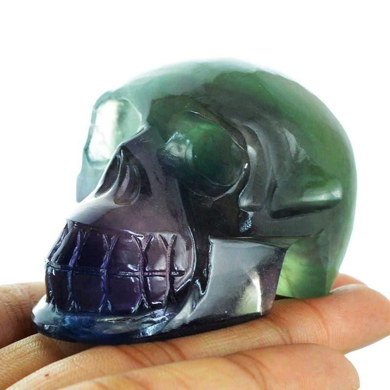 gemsmore:Natural Multicolor Fluorite Artisan Carved Skull