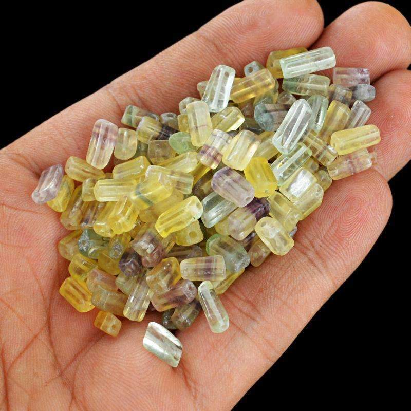 gemsmore:Natural Multicolor Fluorite Beads Lot - Drilled