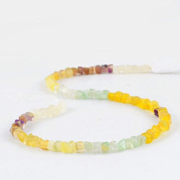 gemsmore:Natural Multicolor Fluorite Beads Strand