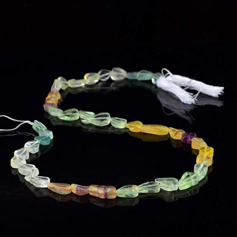 gemsmore:Natural Multicolor Fluorite Beads Strand