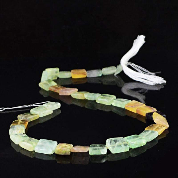 gemsmore:Natural Multicolor Fluorite Beads Strand
