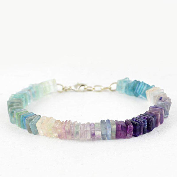 gemsmore:Natural Multicolor Fluorite Bracelet Genuine Bracelet