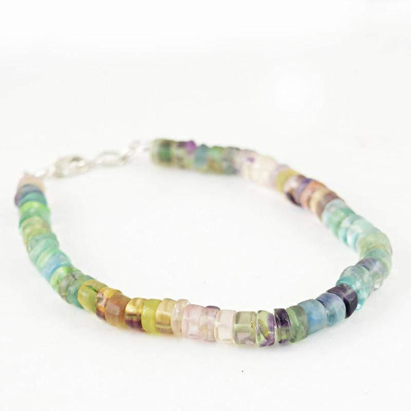 gemsmore:Natural Multicolor Fluorite Bracelet Round Beads