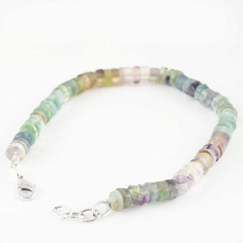 gemsmore:Natural Multicolor Fluorite Bracelet Round Beads