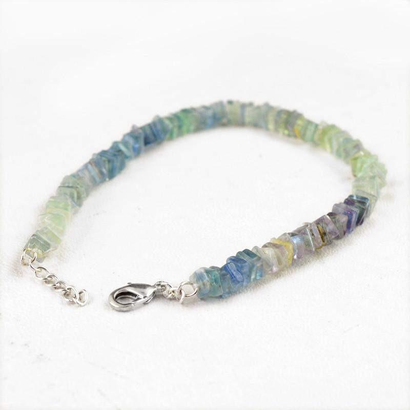 gemsmore:Natural Multicolor Fluorite Bracelet Untreated Genuine Beads