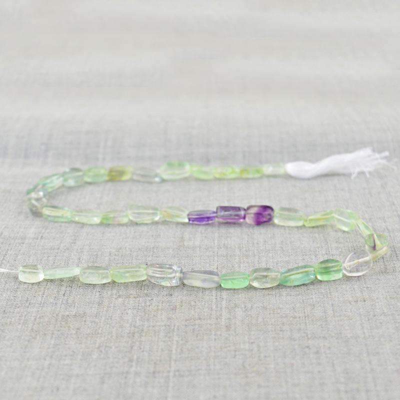 gemsmore:Natural Multicolor Fluorite Drilled Beads Strand