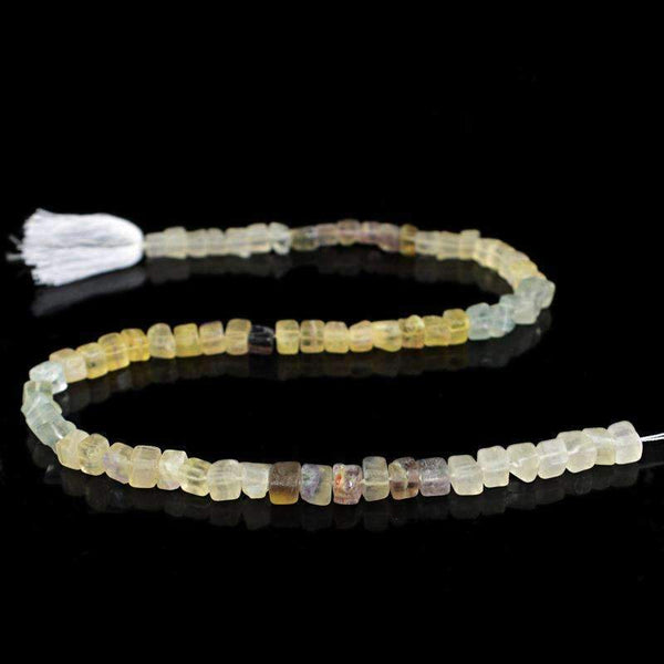 gemsmore:Natural Multicolor Fluorite Drilled Beads Strand